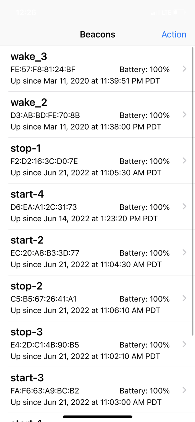 How do I determine the beacons battery levels?